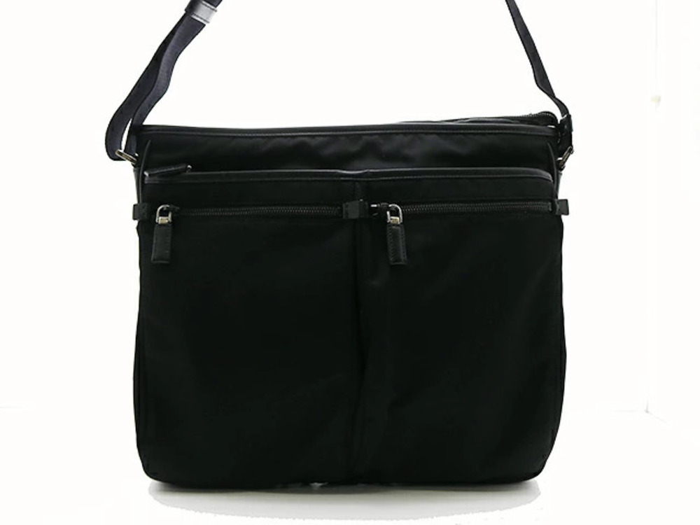 Prada Tessuto shoulder bag black leather
